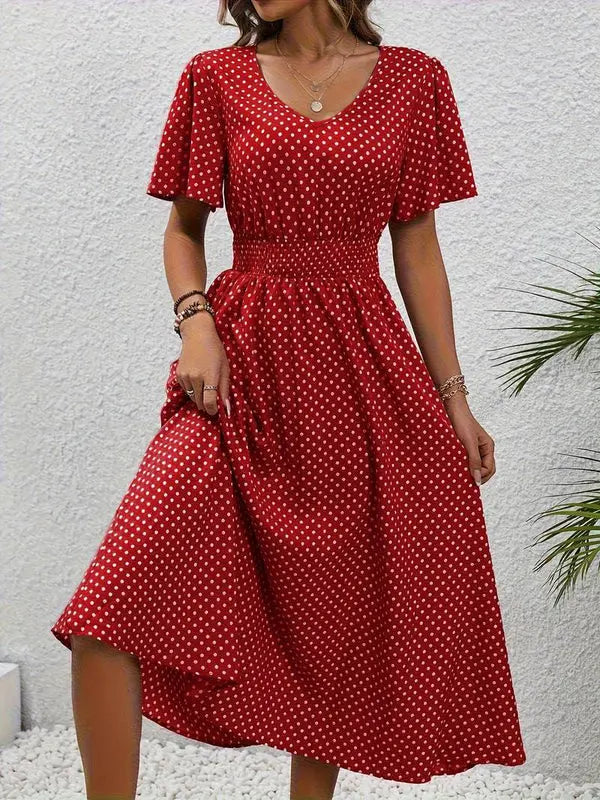 Elegantes Sommerkleid mit Polka-Dots für Damen