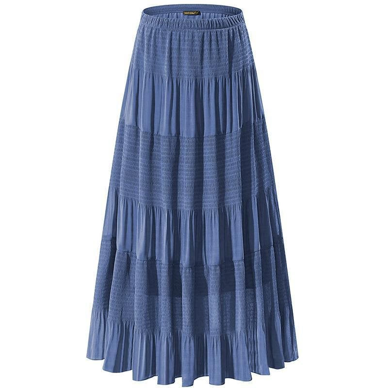 Chiffon High Waist Pleated Maxi Skirt