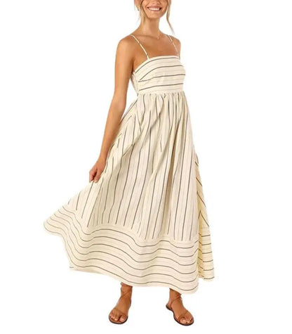 Maxiklänning med smock och ränder för damer