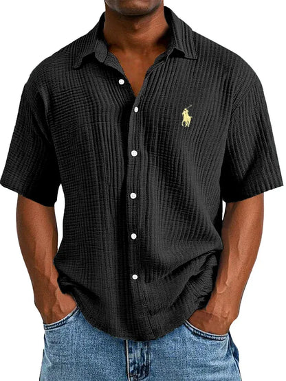 Men's Loose Fit Textured Short-Sleeve