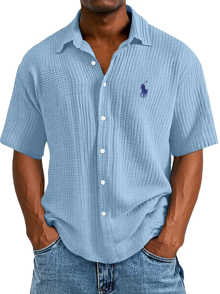 Men's Loose Fit Textured Short-Sleeve