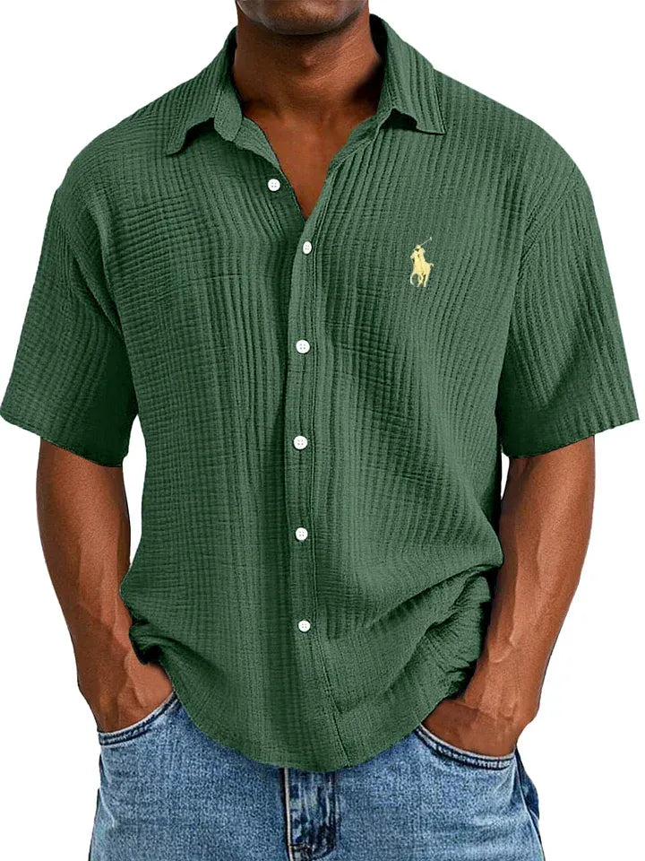 Men's Loose Fit Textured Short-Sleeve