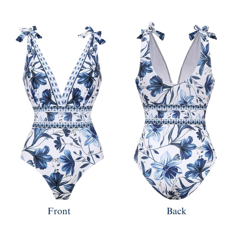 Ensemble maillot de bain une pièce imprimé pour femme