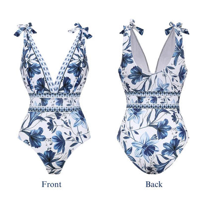 Ensemble maillot de bain une pièce imprimé pour femme