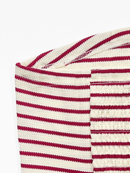 Set med randig tubtop och byxor med vida ben för damer