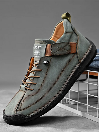 Bottes décontractées à lacets en cuir pour homme