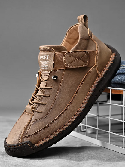 Bottes décontractées à lacets en cuir pour homme