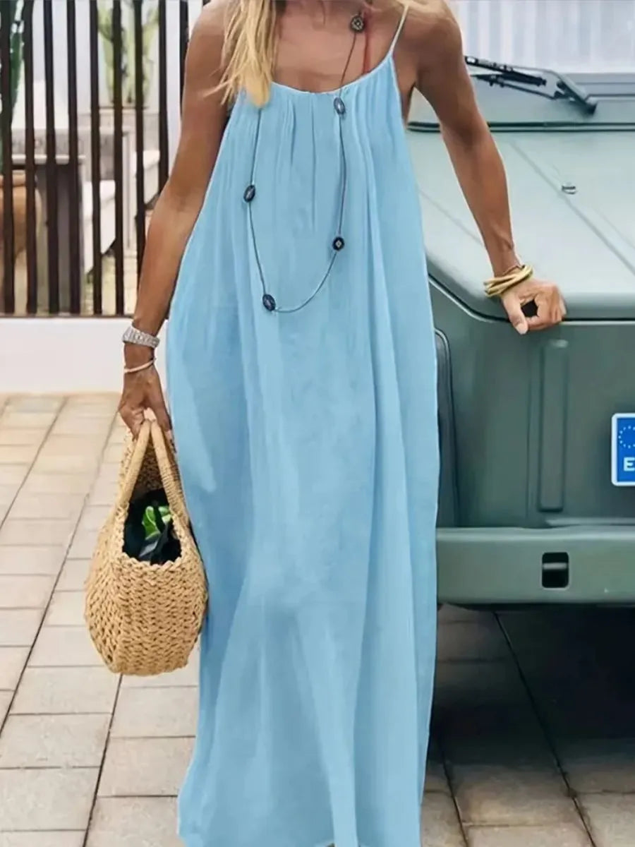 Maxiklänning utan rygg för semestern