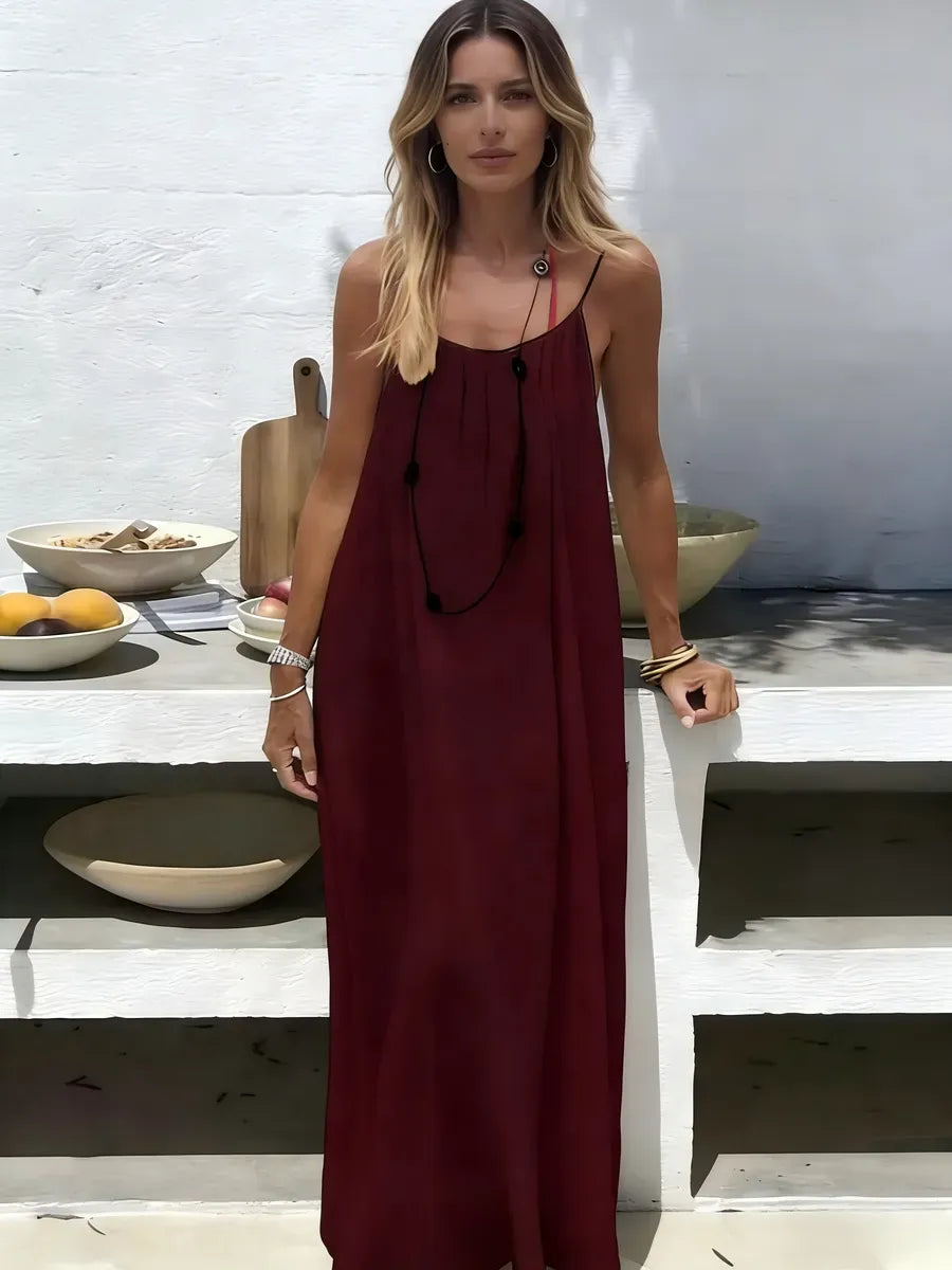 Maxiklänning utan rygg för semestern