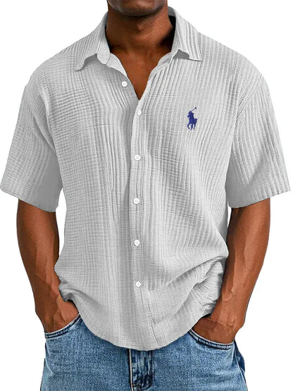Men's Loose Fit Textured Short-Sleeve