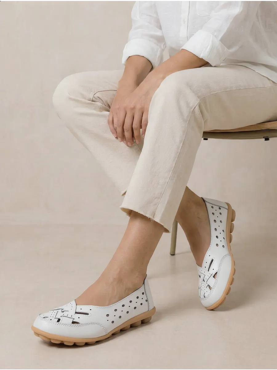 Ballerines en cuir véritable