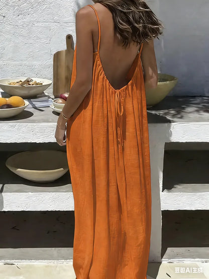 Maxiklänning utan rygg för semestern