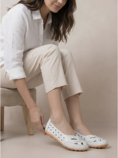 Ballerines en cuir véritable