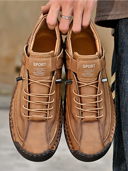 Bottes décontractées à lacets en cuir pour homme