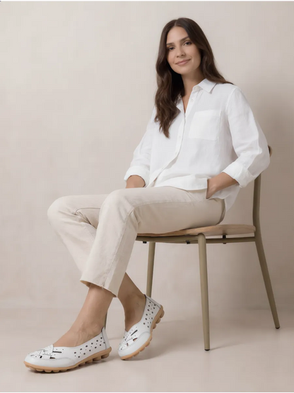 Ballerines en cuir véritable