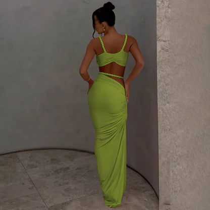 Tvådelat set för damer med tvinnade remmar