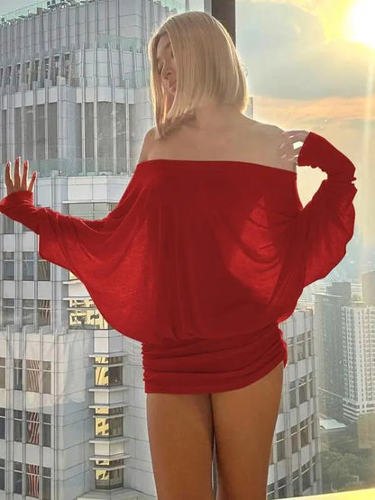 Robe de soirée transparente à fronces pour femme
