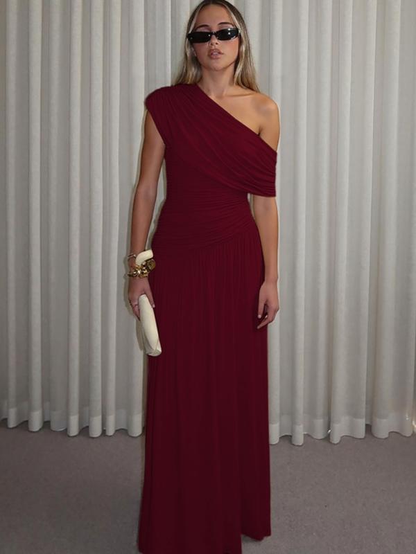 Robe longue de soirée à découpes asymétriques