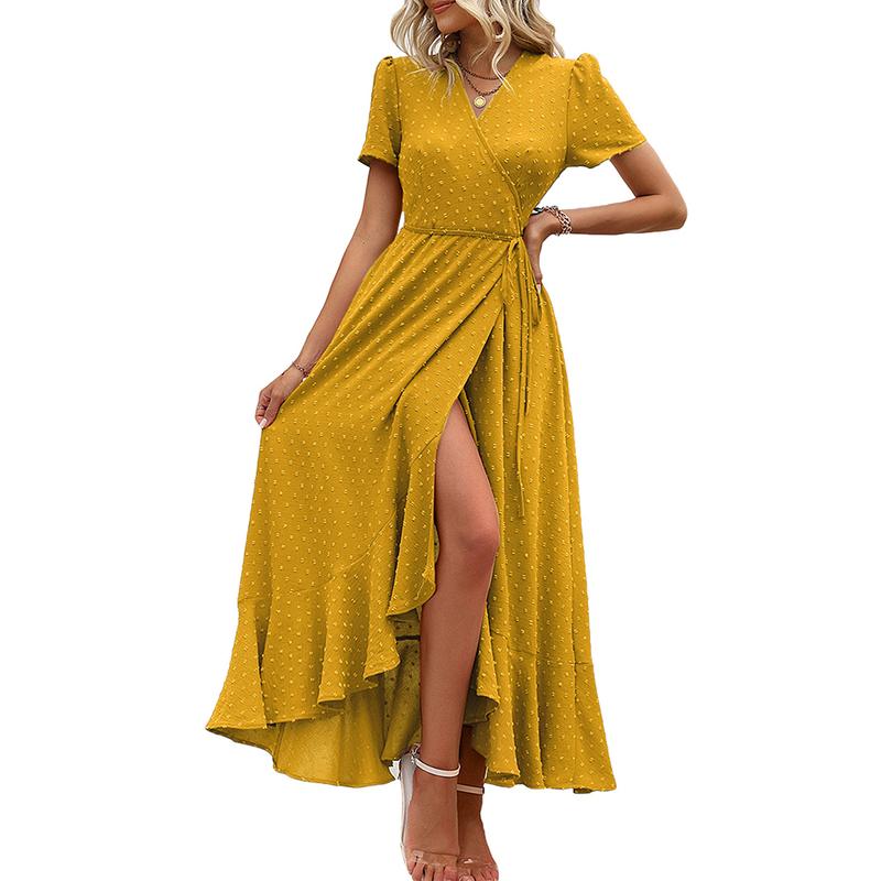 PrettyGarden Boho Wrap Maxi Dress