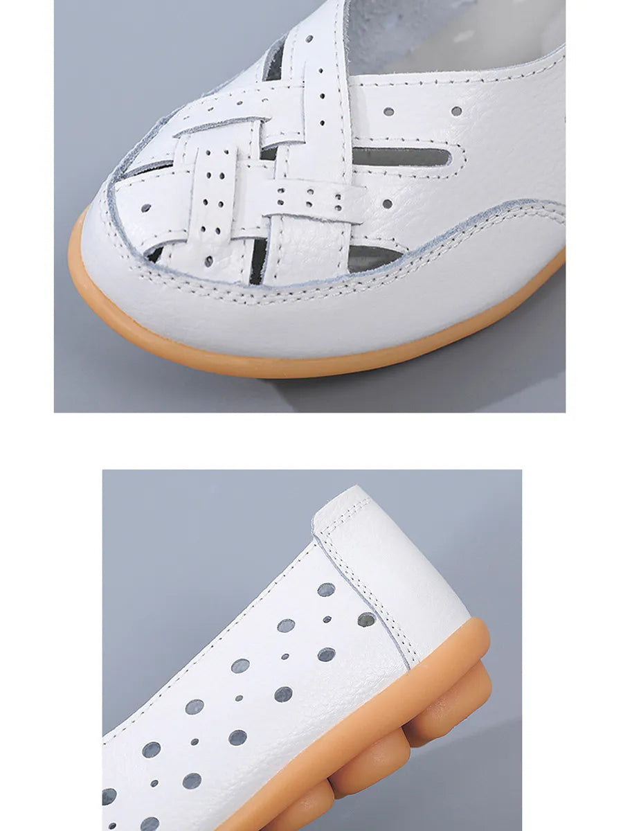 Ballerines en cuir véritable