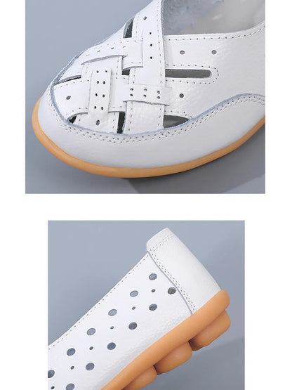 Ballerines en cuir véritable