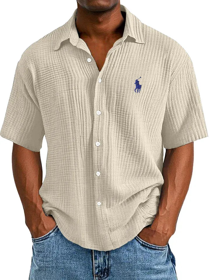 Men's Loose Fit Textured Short-Sleeve