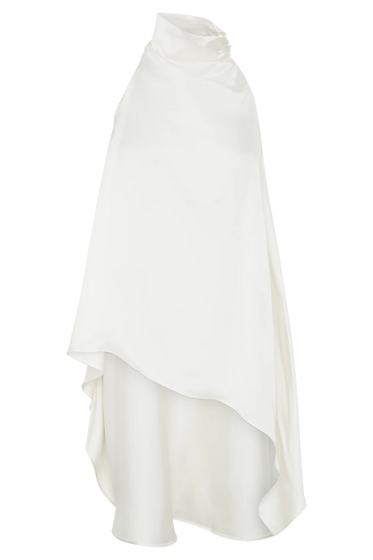 Asymmetrical Satin Halter Top