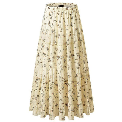 Chiffon High Waist Pleated Maxi Skirt