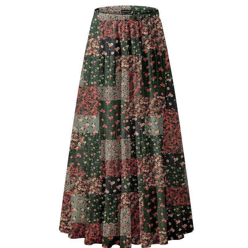 Chiffon High Waist Pleated Maxi Skirt