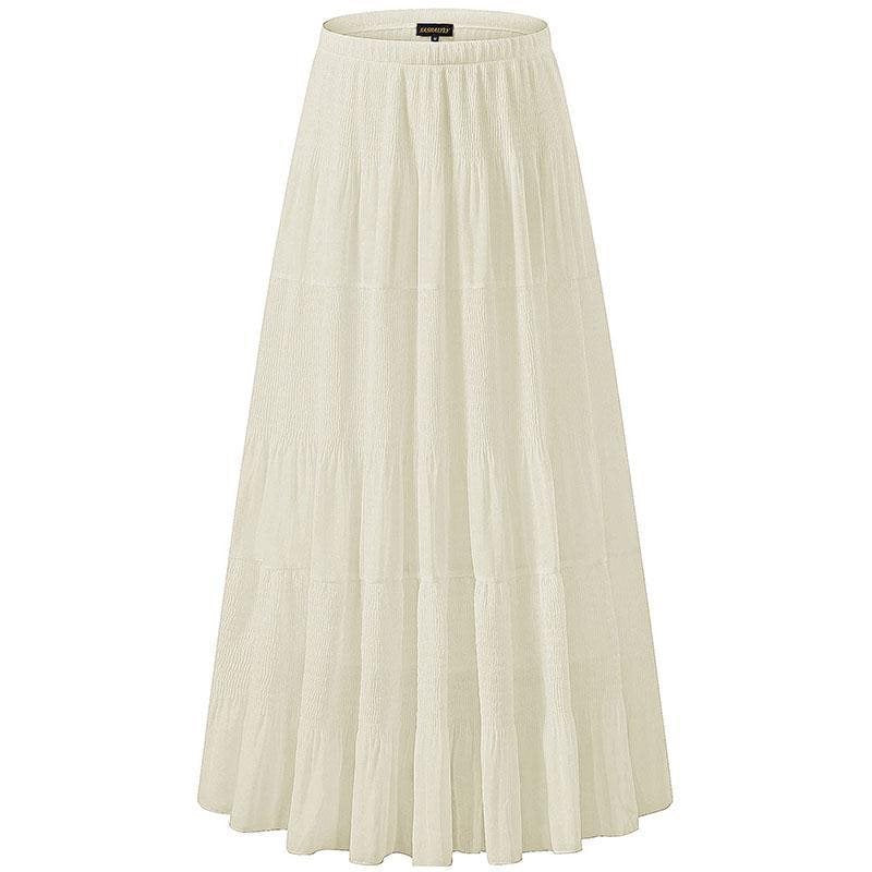 Chiffon High Waist Pleated Maxi Skirt