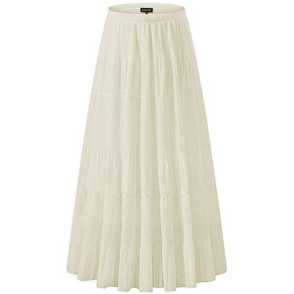 Chiffon High Waist Pleated Maxi Skirt