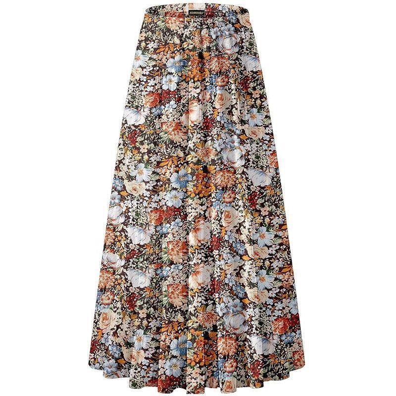 Chiffon High Waist Pleated Maxi Skirt