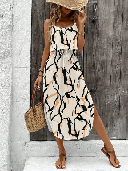 Sommerkleid für Damen mit Spaghettiträgern im Tie-Dye-Look