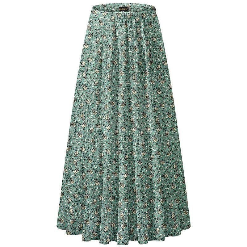 Chiffon High Waist Pleated Maxi Skirt