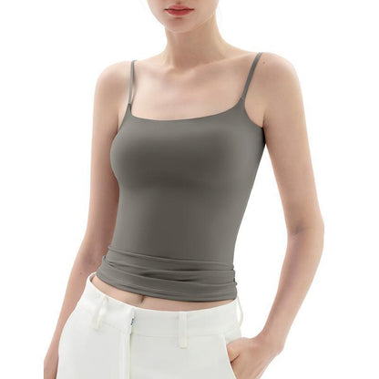 Tanktop med fyrkantig halsringning och spaghettiband för damer