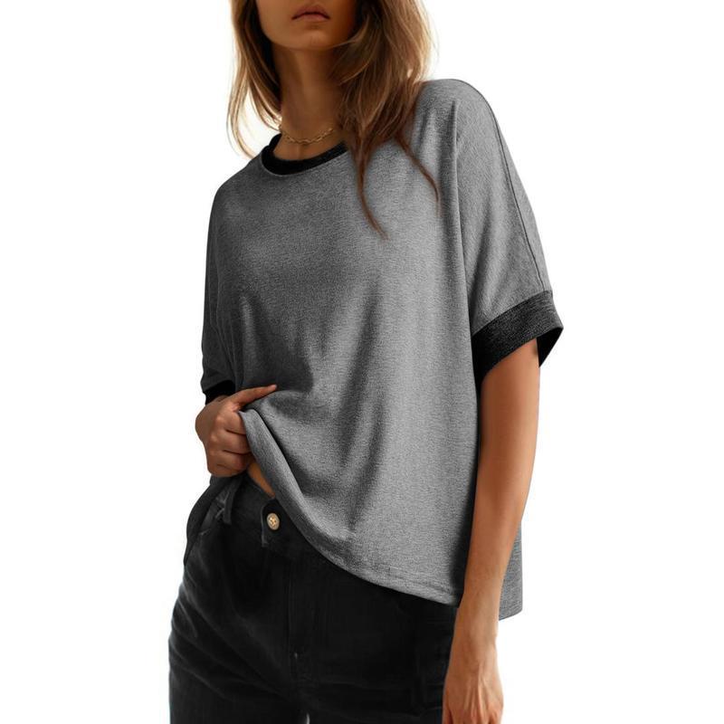 T-shirt décontracté basique oversize pour femme