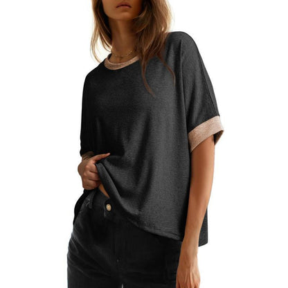 T-shirt décontracté basique oversize pour femme