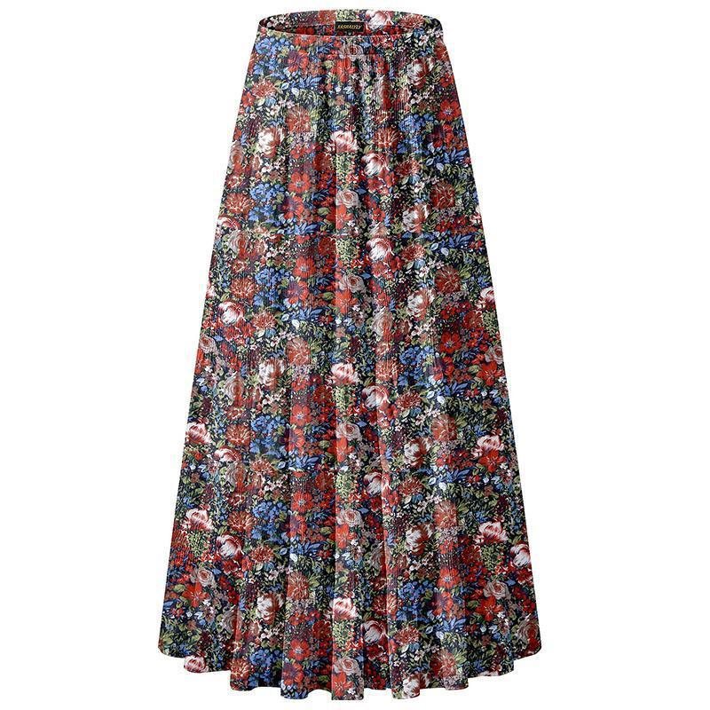 Chiffon High Waist Pleated Maxi Skirt