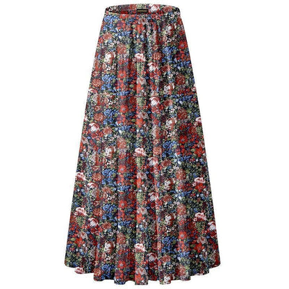 Chiffon High Waist Pleated Maxi Skirt