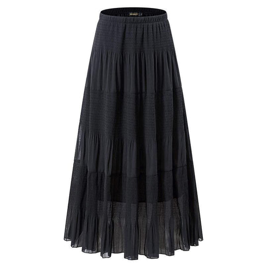 Chiffon High Waist Pleated Maxi Skirt