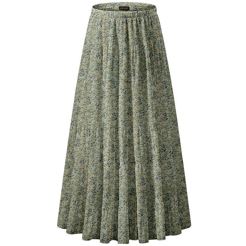 Chiffon High Waist Pleated Maxi Skirt