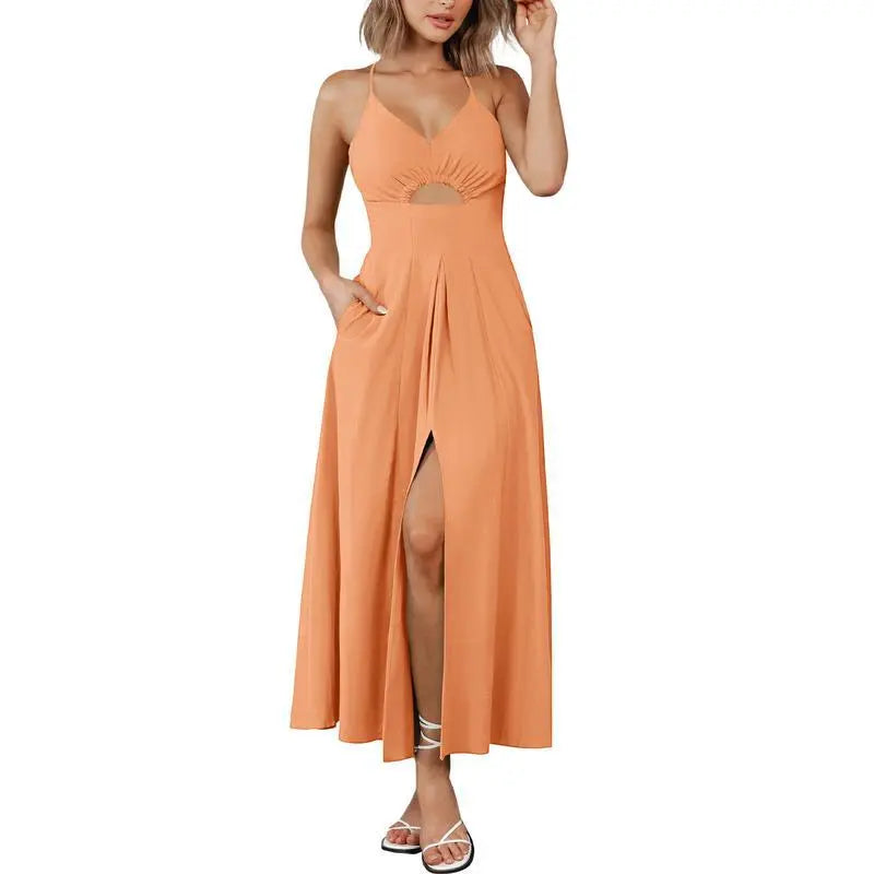 Sommerliches Strand-Maxikleid mit Spaghettiträgern