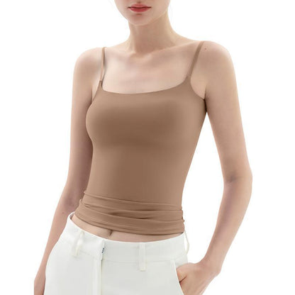 Tanktop med fyrkantig halsringning och spaghettiband för damer