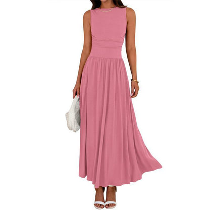 Robe longue d'été sans manches à fronces BTFBM