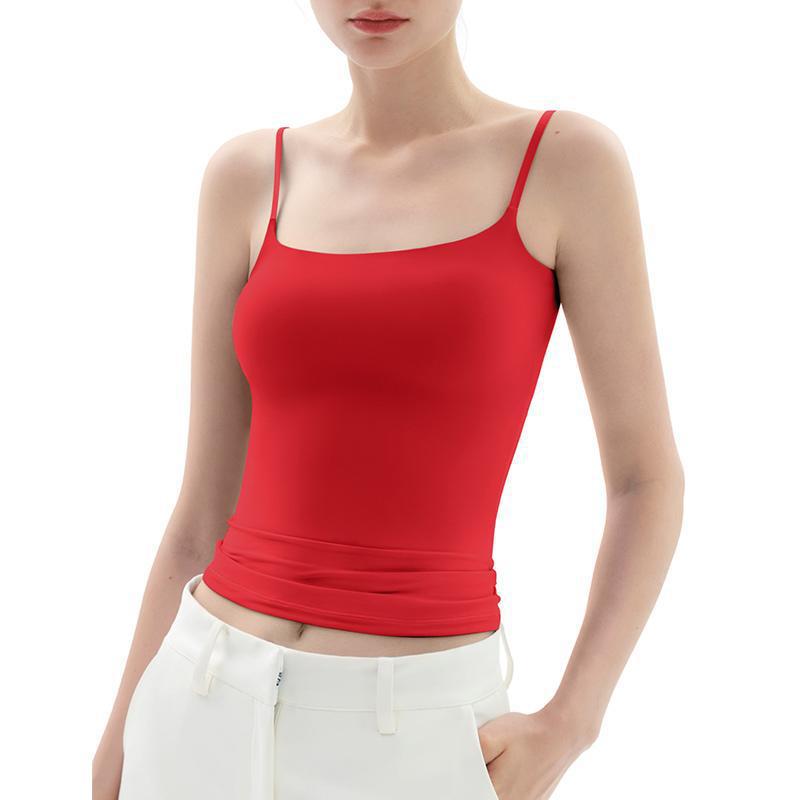 Tanktop med fyrkantig halsringning och spaghettiband för damer