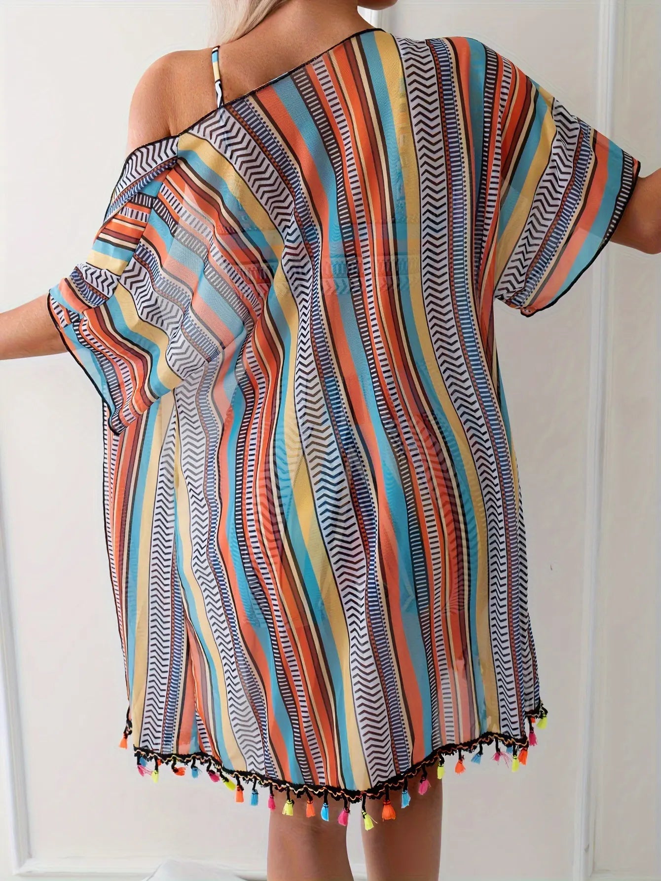 3-delat randigt bikiniset för damer