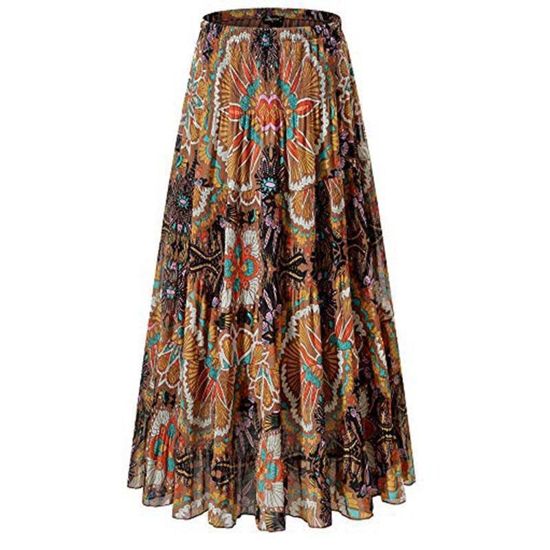Chiffon High Waist Pleated Maxi Skirt