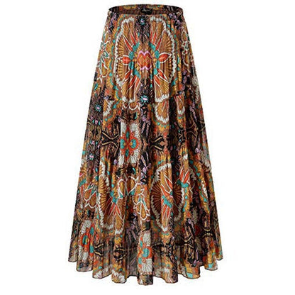 Chiffon High Waist Pleated Maxi Skirt