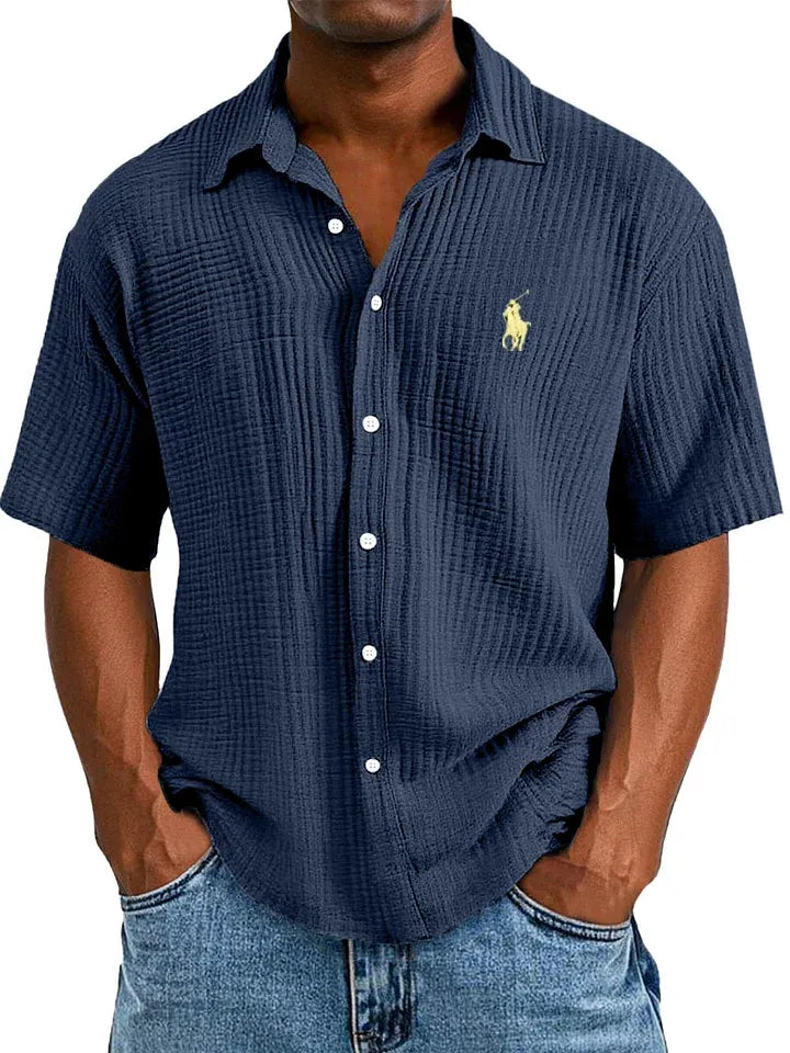 Men's Loose Fit Textured Short-Sleeve