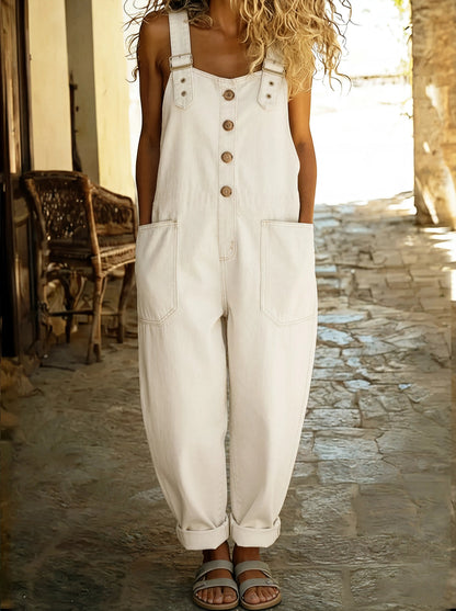 Combinaison décontractée en jean avec boucle réglable